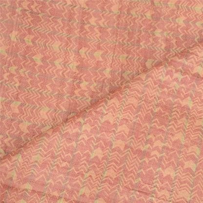 Sanskriti Vintage Dupatta Long Stole 100% Pure Silk Pink Painted Wrap Scarves