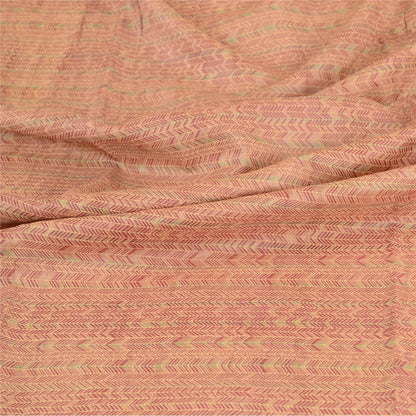 Sanskriti Vintage Dupatta Long Stole 100% Pure Silk Pink Painted Wrap Scarves