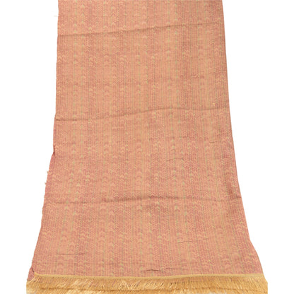 Sanskriti Vintage Dupatta Long Stole 100% Pure Silk Pink Painted Wrap Scarves