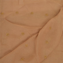 Load image into Gallery viewer, Sanskriti Vintage Dupatta Long Stole Georgette Brown Embroidered Wrap Scarves
