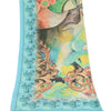 Sanskriti Vintage Dupatta Long Stole Art Silk Blue Digital Printed Mythological