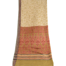 Load image into Gallery viewer, Sanskriti Vintage Dupatta Long Stole Woolen Ivory Shawl Printed Floral Scarves

