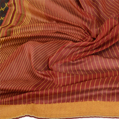 Санскрити Винтаж Дупатта Длинный Палантин Хлопок Шелковый Хиджаб Темно-Красный Тканый Шарф