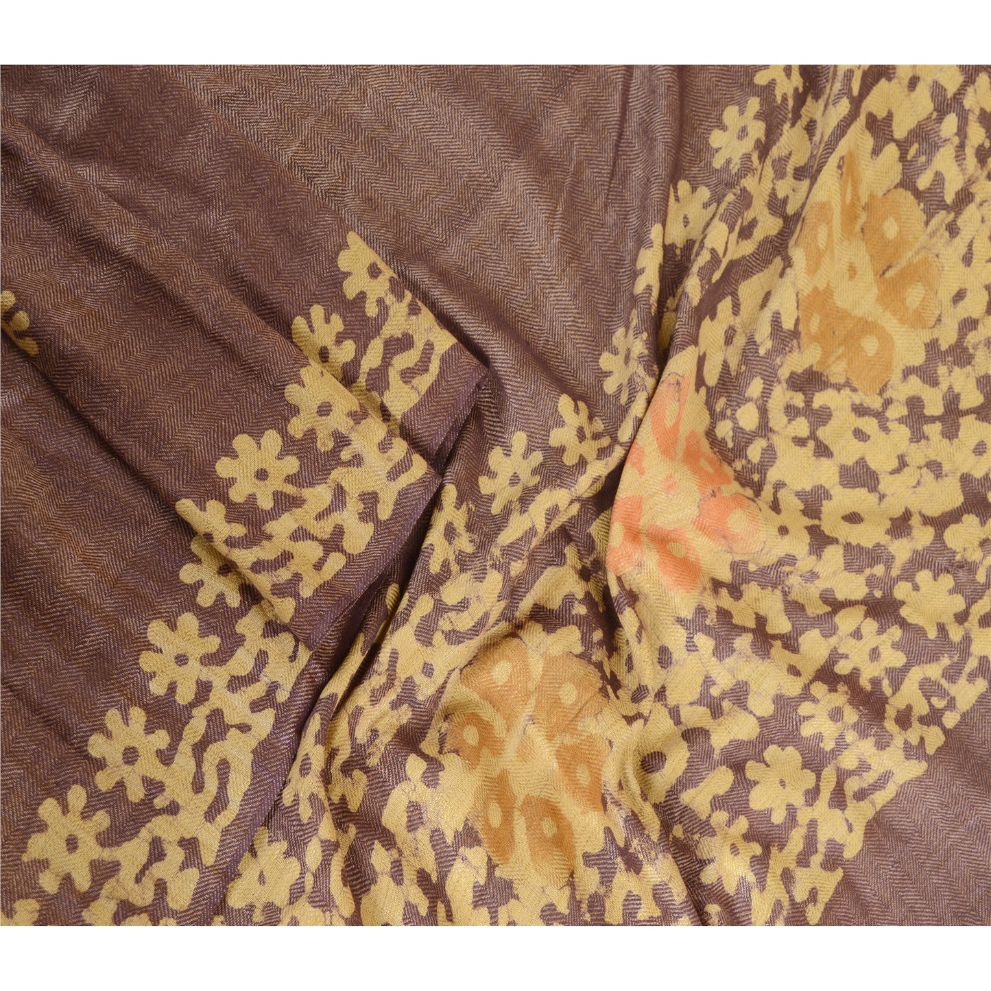 Sanskriti Vintage Dupatta Long Stole Pure Cotton Purple Batik Work Wrap Shawl