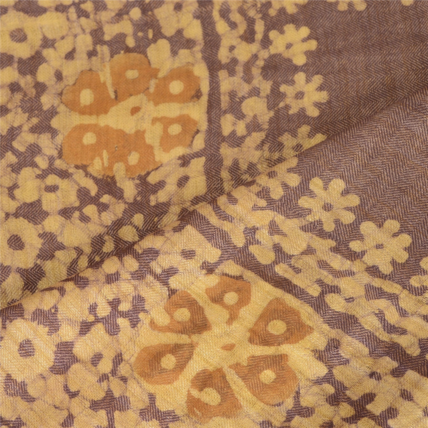 Sanskriti Vintage Dupatta Long Stole Pure Cotton Purple Batik Work Wrap Shawl