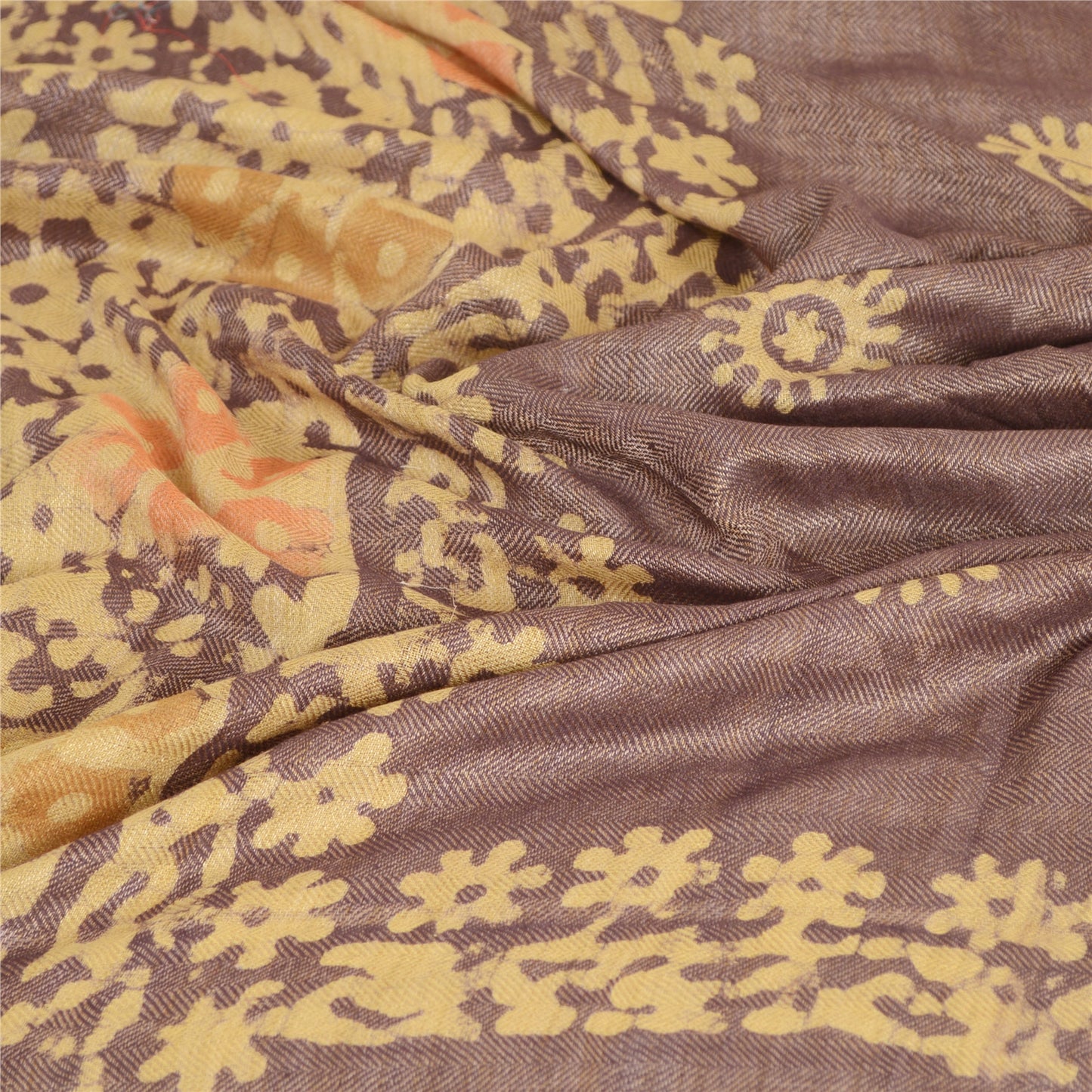 Sanskriti Vintage Dupatta Long Stole Pure Cotton Purple Batik Work Wrap Shawl