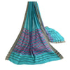 Sanskriti Vintage Dupatta Long Stole Pure Woollen Green Printed Scarves