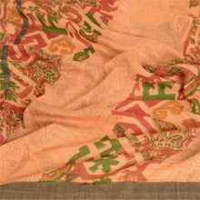 Load image into Gallery viewer, Sanskriti Vintage Dupatta Long Stole Pure Woollen Peach Printed Scarves
