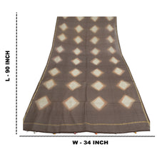 Load image into Gallery viewer, Sanskriti Vintage Dupatta Long Stole Pure Silk Brown Printed &amp; Woven Kota Doria
