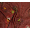 Sanskriti Vintage Dupatta Long Stole Cotton Red Hand Beaded Woven Scarves