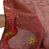 Sanskriti Vintage Dupatta Long Stole Cotton Red Hand Beaded Woven Scarves
