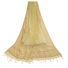 Load image into Gallery viewer, anskriti Vintage Dupatta Long Stole Pure Chanderi Silk Ivory Block Printed Veil
