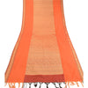 Sanskriti Vintage Dupatta Long Stole Cotton Orange Hijab Woven Scarves