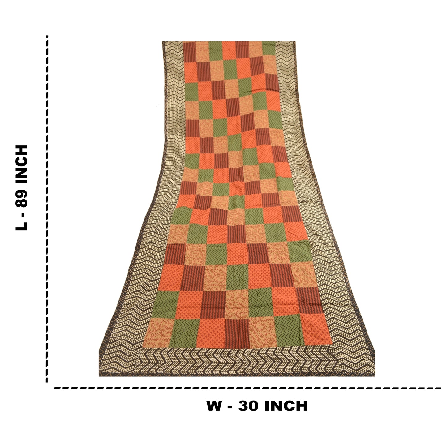 Санскрити Винтаж Дупатта Длинный Палантин Чистый Хлопок Хиджаб Блок Печатный Шарфы