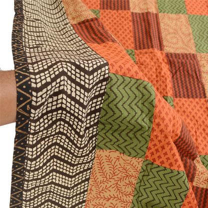 Санскрити Винтаж Дупатта Длинный Палантин Чистый Хлопок Хиджаб Блок Печатный Шарфы