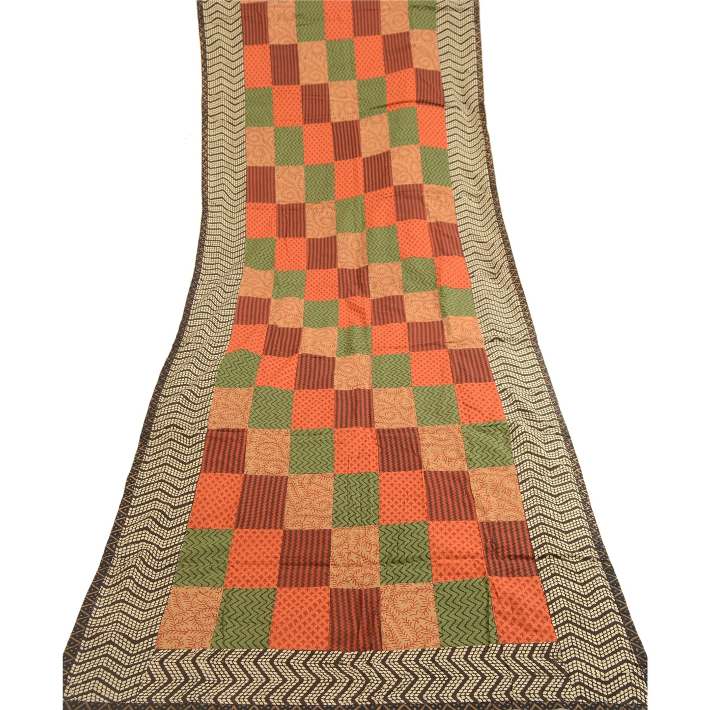 Санскрити Винтаж Дупатта Длинный Палантин Чистый Хлопок Хиджаб Блок Печатный Шарфы