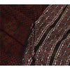 Sanskriti Vintage Dupatta Long Stole Pure Cotton Dark Brown Hand Block-Printed