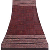 Sanskriti Vintage Dupatta Long Stole Pure Cotton Dark Brown Hand Block-Printed