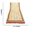 Sanskriti Vintage Dupatta Long Stole Blend Silk Ivory Warli Printed Wrap Scarves