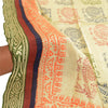 Sanskriti Vintage Dupatta Long Stole Blend Silk Ivory Warli Printed Wrap Scarves