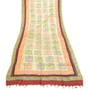 Sanskriti Vintage Dupatta Long Stole Blend Silk Ivory Warli Printed Wrap Scarves