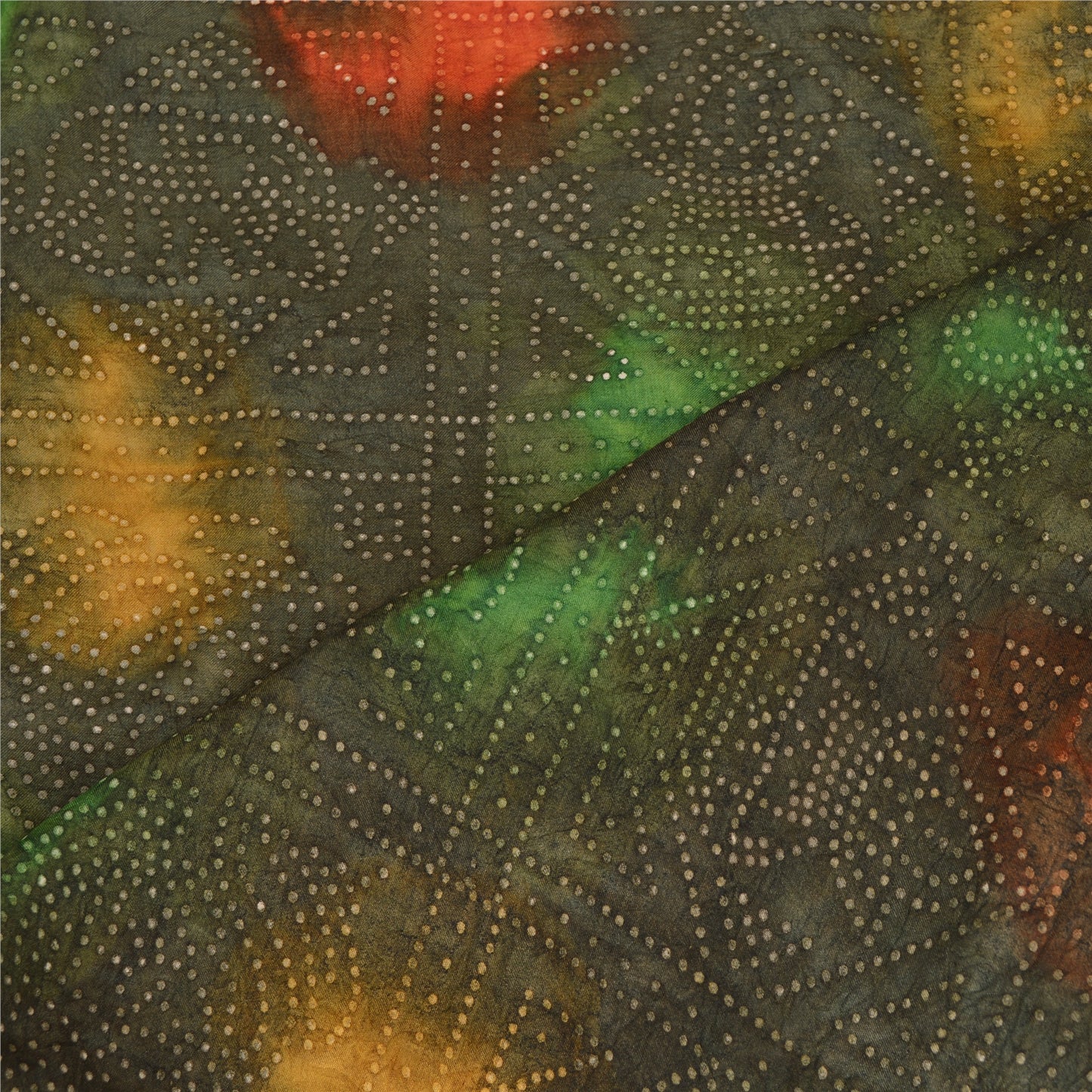 Sanskriti Vintage Dupatta Long Stole Pure Silk Green Hijab Hand Beaded Scarves