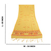 Sanskriti Vintage Dupatta Long Stole Cotton Yellow Hand-Painted Embroidered