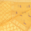 Sanskriti Vintage Dupatta Long Stole Net Mesh Yellow Embroidered Woven Scarves
