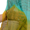 Sanskriti Vintage Dupatta Long Stole Pure Georgette Silk Green Wrap Scarves