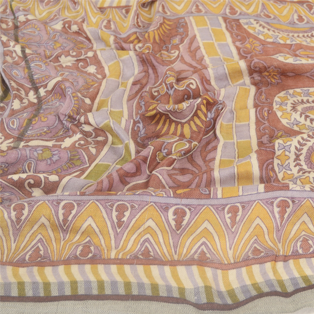 Sanskriti Vintage Dupatta Long Stole Pure Woollen Hijab Printed Soft Scarves