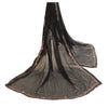 Sanskriti Vintage Dupatta Long Stole Pure Chiffon Silk Black Hand Beaded Scarves