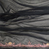 Sanskriti Vintage Dupatta Long Stole Pure Chiffon Silk Black Hand Beaded Scarves