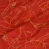 Sanskriti Vintage Dupatta Long Stole Georgette Dark Red Hand Beaded Wrap Scarves