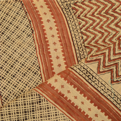 Sanskriti Vintage Dupatta Long Stole Cotton Silk Hijab Block Printed Scarves