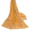 Sanskriti Vintage Yellow Dupatta Long Stole Pure Cotton Block Printed Kalamkari