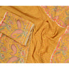 Sanskriti Vintage Yellow Dupatta Long Stole Pure Cotton Block Printed Kalamkari