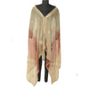 Sanskriti Vintage Beige Long Dupatta Stole Pure Chiffon Silk Hand Beaded Scarves