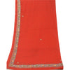 Sanskriti Vintage Red Long Dupatta Stole Georgette Wrap Veil Hand Beaded Scarves