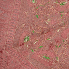 Load image into Gallery viewer, Sanskriti Vintage Peach Long Dupatta Stole 100% Pure Silk Hand Beaded Scarves
