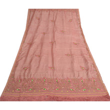 Load image into Gallery viewer, Sanskriti Vintage Peach Long Dupatta Stole 100% Pure Silk Hand Beaded Scarves
