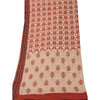 Sanskriti Vintage Long Dupatta Stole Pure Cotton Dark Red Hijab Printed Scarves