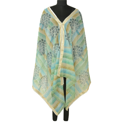 Санскрити Винтаж Длинный Дупатта Палантин Чистый Хлопок Хиджаб Блок Печатный Накидка Фата