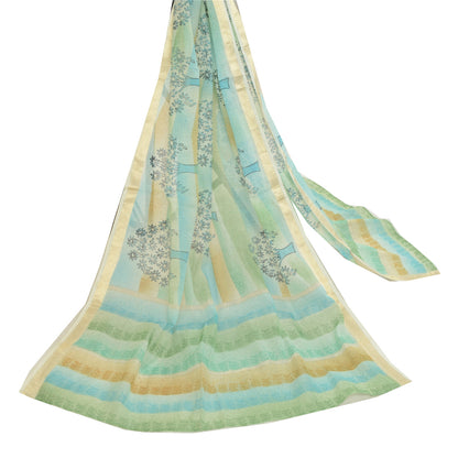 Санскрити Винтаж Длинный Дупатта Палантин Чистый Хлопок Хиджаб Блок Печатный Накидка Фата