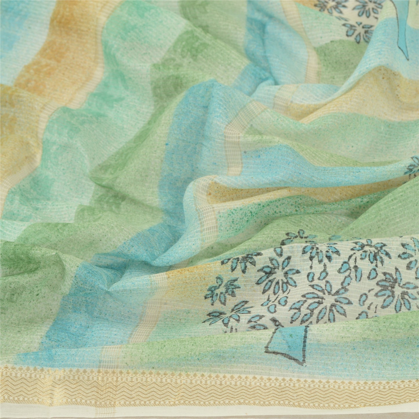 Санскрити Винтаж Длинный Дупатта Палантин Чистый Хлопок Хиджаб Блок Печатный Накидка Фата