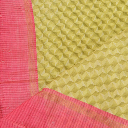 Санскрити Винтаж Зеленый Длинный Дупатта Палантин Хлопок Шелк Печатный Мягкий Шарф