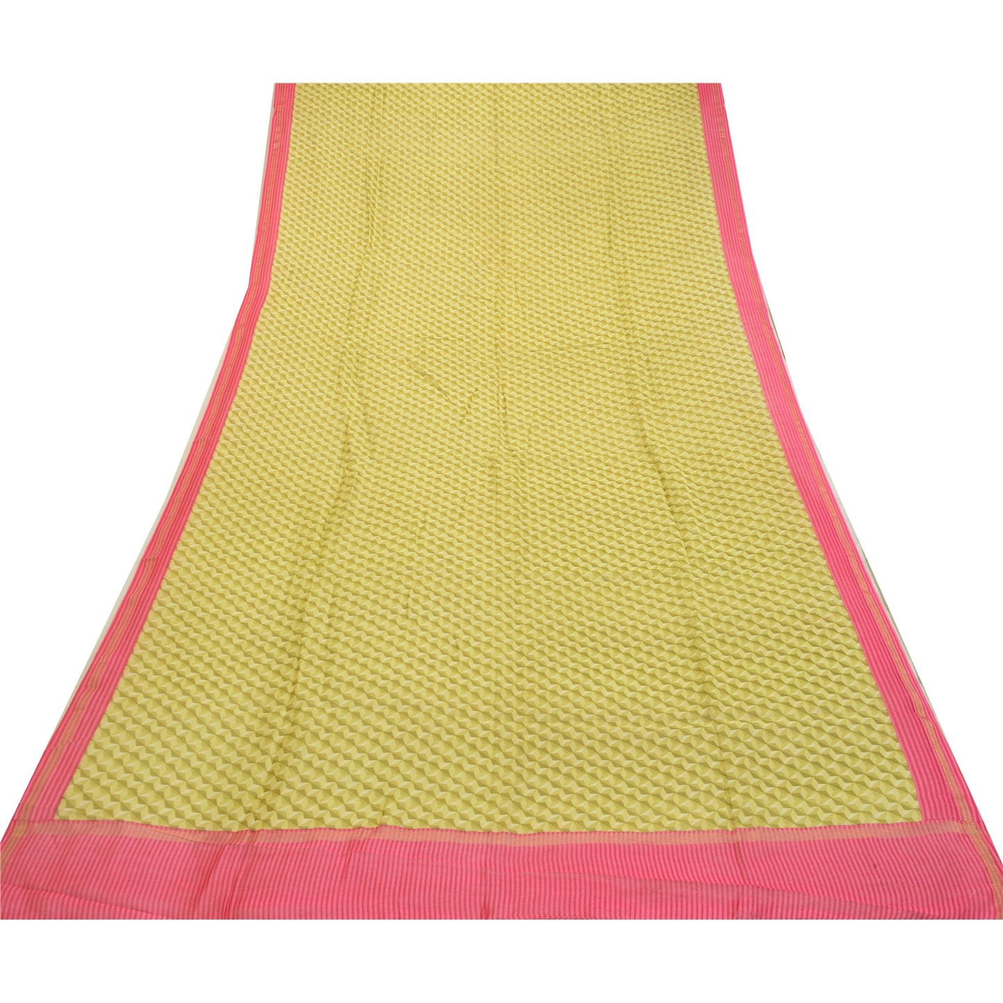 Санскрити Винтаж Зеленый Длинный Дупатта Палантин Хлопок Шелк Печатный Мягкий Шарф