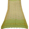 Sanskriti Vintage Green Long Dupatta Stole Pure Silk Embroidered Woven Hijab