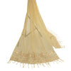 Sanskriti Vintage Cream Long Dupatta Organza Hand Embordered Gota Patti Stole