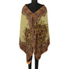Sanskriti Vintage Long Dupatta Stole Rayon Cream/Brown Animal Printed Soft Hijab