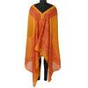 Sanskriti Vintage Long Red/Saffron Dupatta/Stole Blend Silk Printed Wrap Scarves